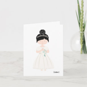 Carte Personnalisé Chic Première Sainte Communion-Fille