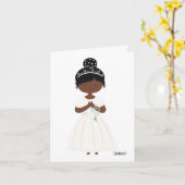 Carte Personnalisé Chic Première Sainte Communion-Fille  (Fleur jaune)