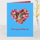 Carte Personnalisé Chien, Chat, Animal Photo Fête des pè (Fleur jaune)