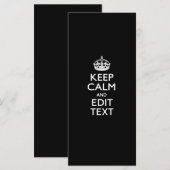 Carte Personnalisé Conserver le calme et modifier le tex (Devant / Derrière)