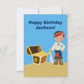 Carte Personnalisé Cool Pirate Garçon Enfants Joyeux ann (Devant)