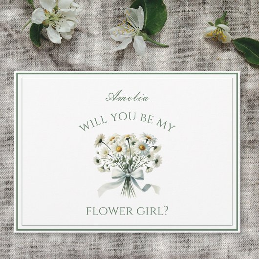 Carte Personnalisé Élégant Chic Daisies Fille Fleur de B