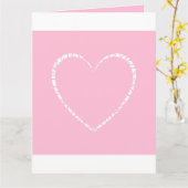 Carte Personnalisé Elégant, Coeur Rose mignon Valentine (Fleur jaune)