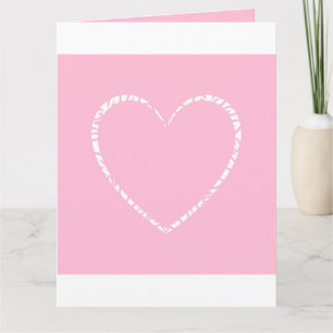 Carte Personnalisé Elégant, Coeur Rose mignon Valentine