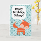 Carte Personnalisé Enfants Anniversaire Red Fox (Fleur jaune)