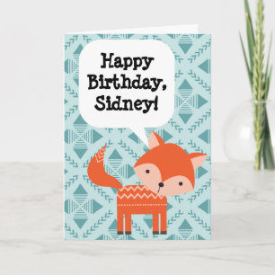 Carte Personnalisé Enfants Anniversaire Red Fox