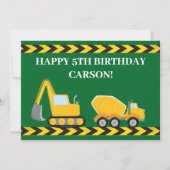 Carte Personnalisé Enfants Camions Garçons verts Bonne c (Devant)