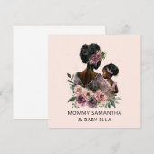 Carte Personnalisé Floral Maman et bébé (Devant / Derrière)