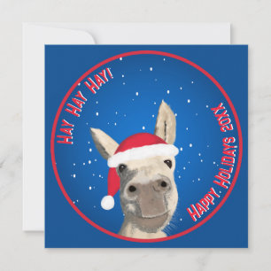 Carte Personnalisé Funny Donkey Père Noël Pun 2025 Holid