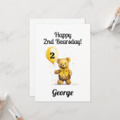 Carte Personnalisé Happy 2e anniversaire Félicitations (Devant/Arrière en situation)