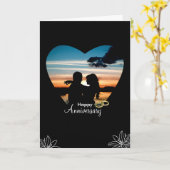 Carte Personnalisé Happy Anniversary Foleting Salutation (Fleur jaune)