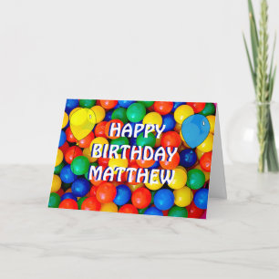 Carte Personnalisé Happy Birthday Ball Pit thème garçon