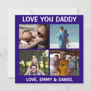 Carte Personnalisé Happy Fête des pères Love You Photo