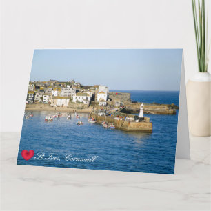 Carte Personnalisé Heart St Ives Harbour Pier Cornwall P