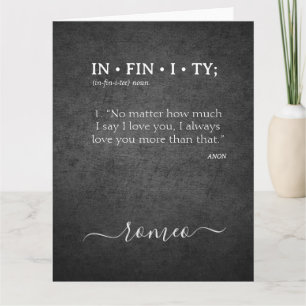 Carte Personnalisé INFINITÉ Vous aimez plus Dictionnaire