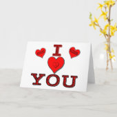 Carte Personnalisé Je t'aime les coeurs (Fleur jaune)