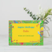 Carte Personnalisé Joyeux Anniversaire Conception de pin (Debout devant)