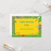 Carte Personnalisé Joyeux Anniversaire Conception de pin (Devant/Arrière en situation)