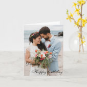 Carte Personnalisé Joyeux anniversaire mari photo (Fleur jaune)