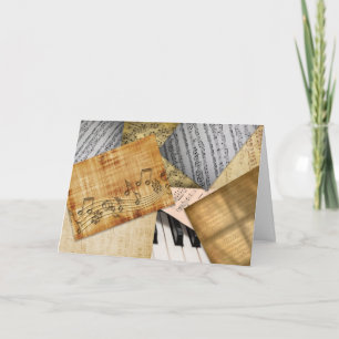 Carte Personnalisé Joyeux Anniversaire Piano Musique Vin