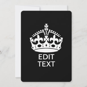 Carte Personnalisé KEEP CALM CROWN Modifier le texte