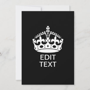 Carte Personnalisé KEEP CALM CROWN Modifier le texte