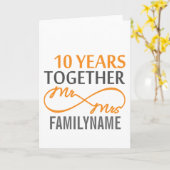 Carte Personnalisé M et Mme 10e Anniversaire de Mariage (Fleur jaune)