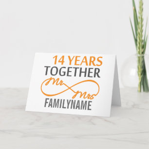 Carte Personnalisé M et Mme 14e anniversaire de mariage