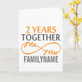 Carte Personnalisé M et Mme 2ème anniversaire de mariage (Fleur jaune)