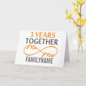 Carte Personnalisé M et Mme 3e anniversaire de mariage (Fleur jaune)