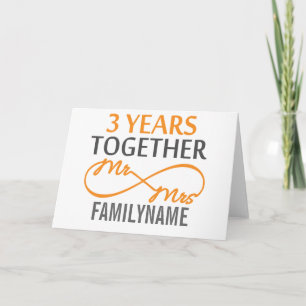 Carte Personnalisé M et Mme 3e Anniversaire de Mariage
