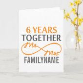 Carte Personnalisé M. et Mme 6e anniversaire (Fleur jaune)