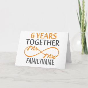 Carte Personnalisé M et Mme 6ème Anniversaire