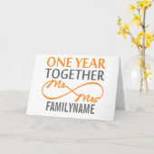 Carte Personnalisé Mr et Mme 1er Anniversaire de Mariage (Fleur jaune)