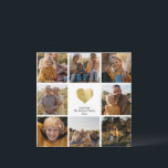 Carte Personnalisé Multi Photo Family Keepsaké Gold Hear<br><div class="desc">Un collage photo moderne,  simple et élégant dans une mise en page en grille avec un coeur doré et un message personnalisé de votre famille.</div>