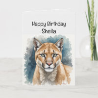 Personnalisé Nom Cougar Anniversaire Amusant