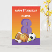 Carte Personnalisé Nom et Relation Fille 8e Anniversaire (Fleur jaune)