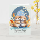 Carte Personnalisé Nous étions faits l'un pour l'autre l (Fleur jaune)