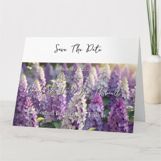 Carte Personnalisé Purple Lilac Enregistrer La Date