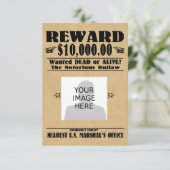 Carte Personnalisé Recherché mort ou vivant (Debout devant)