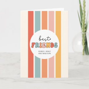 Carte Personnalisé Retro Meilleurs Amis BFFs Mete Bestie
