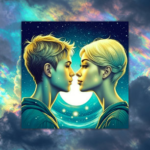 Carte Personnalisé romantique Anime Couple Valentine's D