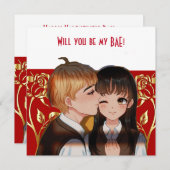 Carte Personnalisé Serez-Vous Ma BAE Rustic Rose Card (Devant / Derrière)