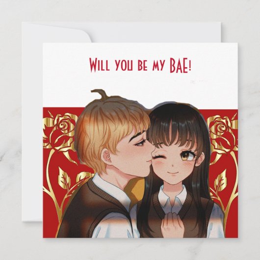 Carte Personnalisé Serez-Vous Ma BAE Rustic Rose Card (Devant)