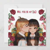 Carte Personnalisé Serez-Vous Ma BAE Rustic Rose Card (Devant)