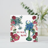 Carte Personnalisé Serez-Vous Mon BAE Vase Rustique Rose (Debout devant)