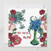 Carte Personnalisé Serez-Vous Mon BAE Vase Rustique Rose (Devant)