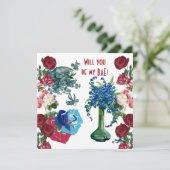 Carte Personnalisé Serez-Vous Mon BAE Vase Rustique Rose (Debout devant)