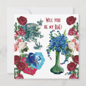 Carte Personnalisé Serez-Vous Mon BAE Vase Rustique Rose (Devant)