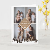 Carte Personnalisé Simple Anniversaire Élégant Collage P (Fleur jaune)